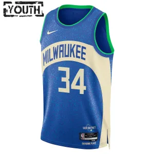 Maillot Enfant Milwaukee Bucks Giannis Antetokounmpo City Edition 2023-24 Royal Swingman