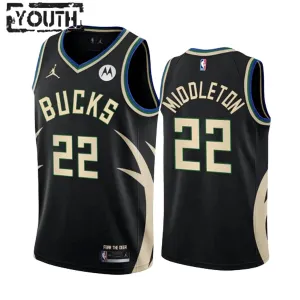Maillot Enfant Milwaukee Bucks Khris Middleton 22 Statement Edition Noir Swingman Maillot Enfant Milwaukee Bucks Khris Middleton 22 Statement Edition Noir Swingman
