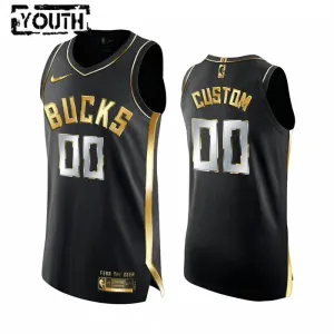 Maillot Enfant Milwaukee Bucks Limited Personnalisé Golden Edition Noir Swingman Maillot Enfant Milwaukee Bucks Limited Personnalisé Golden Edition Noir Swingman