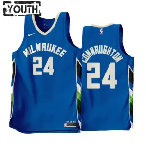 Maillot Enfant Milwaukee Bucks Pat Connaughton 24 City Edition 2022-23 Bleu Swingman Maillot Enfant Milwaukee Bucks Pat Connaughton 24 City Edition 2022-23 Bleu Swingman