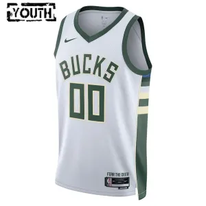 Maillot Enfant Milwaukee Bucks Personnalisé Association Edition Blanc Swingman