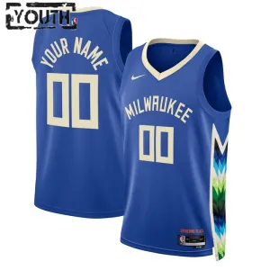 Maillot Enfant Milwaukee Bucks Personnalisé City Edition 2022-23 Swingman