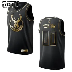 Maillot Enfant Milwaukee Bucks Personnalisé Golden Edition Noir Swingman Maillot Enfant Milwaukee Bucks Personnalisé Golden Edition Noir Swingman