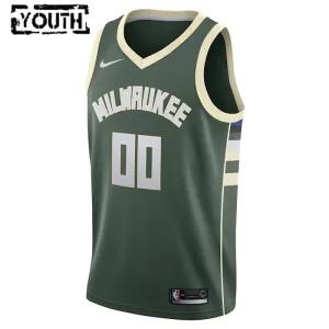 Maillot Enfant Milwaukee Bucks Personnalisé Icon Edition Vert Swingman