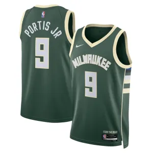 Maillot Homme Milwaukee Bucks Bobby Portis JR 9 Icon Edition Vert Swingman