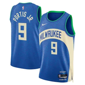 Maillot Homme Milwaukee Bucks Bobby Portis Jr City Edition 2023-24 Royal Swingman