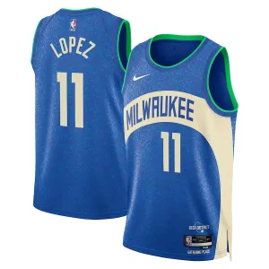 Maillot Homme Milwaukee Bucks Brook Lopez City Edition 2023-24 Royal Swingman