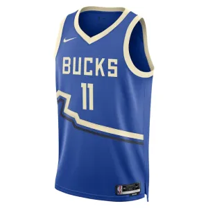 Maillot Homme Milwaukee Bucks Brook Lopez City Edition 2024-25 Bleu Swingman