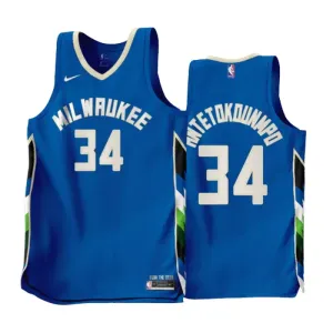 Maillot Homme Milwaukee Bucks Giannis Antetokounmpo 34 City Edition 2022-23 Bleu Swingman Maillot Homme Milwaukee Bucks Giannis Antetokounmpo 34 City Edition 2022-23 Bleu Swingman