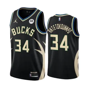 Maillot Homme Milwaukee Bucks Giannis Antetokounmpo 34 Statement Edition Noir Swingman Maillot Homme Milwaukee Bucks Giannis Antetokounmpo 34 Statement Edition Noir Swingman
