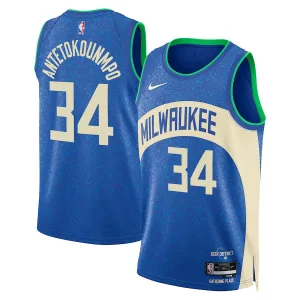 Maillot Homme Milwaukee Bucks Giannis Antetokounmpo City Edition 2023-24 Royal Swingman