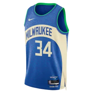 Maillot Homme Milwaukee Bucks Giannis Antetokounmpo City Edition 2023-24 Royal Swingman
