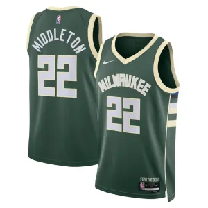 Maillot Homme Milwaukee Bucks Khris Middleton 22 Icon Edition Vert Swingman