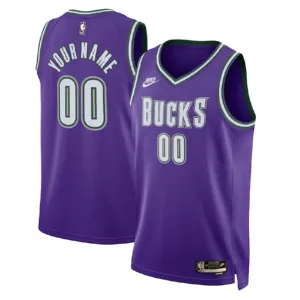 Maillot Homme Milwaukee Bucks Personnalisé Classic Edition 2022-23 Violet Swingman