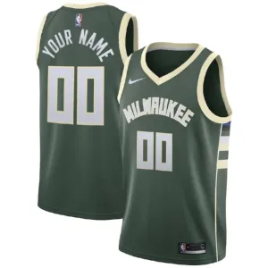 Maillot Homme Milwaukee Bucks Personnalisé Icon Edition Vert Swingman