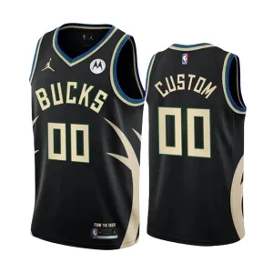 Maillot Homme Milwaukee Bucks Personnalisé Statement Edition Noir Swingman Maillot Homme Milwaukee Bucks Personnalisé Statement Edition Noir Swingman