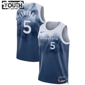 Maillot Enfant Minnesota Timberwolves Anthony Edwards 5 City Edition 2023-24 Bleu Swingman