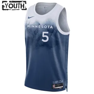Maillot Enfant Minnesota Timberwolves Anthony Edwards 5 City Edition 2023-24 Bleu Swingman