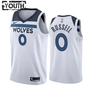 Maillot Enfant Minnesota Timberwolves D Angelo Russell 0 Association Edition Blanc Swingman