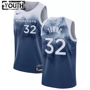 Maillot Enfant Minnesota Timberwolves Karl Anthony Towns 32 City Edition 2023-24 Bleu Swingman