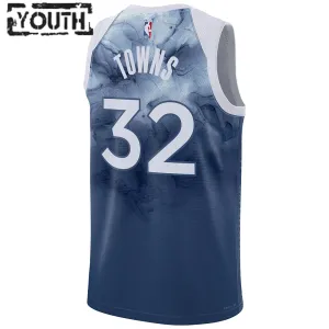 Maillot Enfant Minnesota Timberwolves Karl Anthony Towns 32 City Edition 2023-24 Bleu Swingman