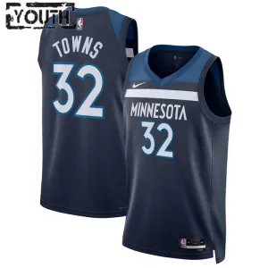 Maillot Enfant Minnesota Timberwolves Karl Anthony Towns 32 Icon Edition Navy Swingman