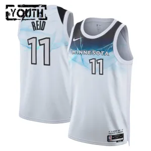 Maillot Enfant Minnesota Timberwolves Naz Reid City Edition 2024-25 Blanc Swingman