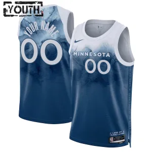 Maillot Enfant Minnesota Timberwolves Personnalisé City Edition 2023-24 Bleu Swingman