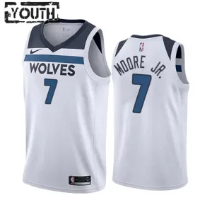 Maillot Enfant Minnesota Timberwolves Wendell Moore JR 7 Association Edition Blanc Swingman Maillot Enfant Minnesota Timberwolves Wendell Moore JR 7 Association Edition Blanc Swingman