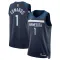 Maillot Homme Minnesota Timberwolves Anthony Edwards 1 Icon Edition Navy Swingman
