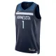 Maillot Homme Minnesota Timberwolves Anthony Edwards 1 Icon Edition Navy Swingman