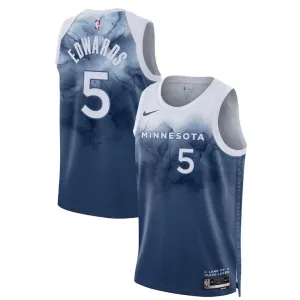 Maillot Homme Minnesota Timberwolves Anthony Edwards 5 City Edition 2023-24 Bleu Swingman