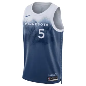 Maillot Homme Minnesota Timberwolves Anthony Edwards 5 City Edition 2023-24 Bleu Swingman