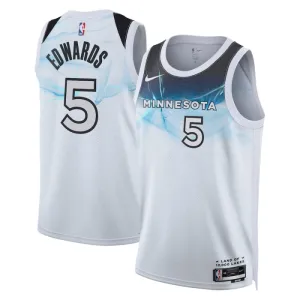 Maillot Homme Minnesota Timberwolves Anthony Edwards City Edition 2024-25 Blanc Swingman
