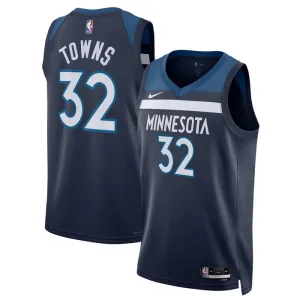 Maillot Homme Minnesota Timberwolves Karl Anthony Towns 32 Icon Edition Navy Swingman
