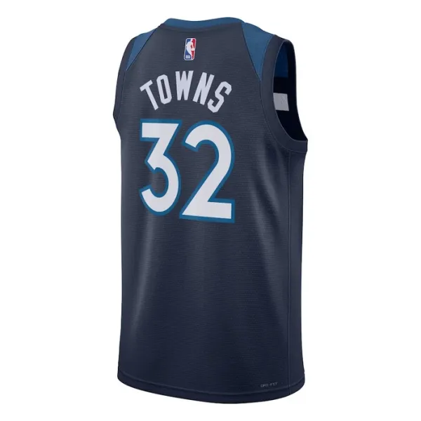 Maillot Homme Minnesota Timberwolves Karl Anthony Towns 32 Icon Edition Navy Swingman