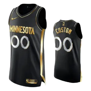 Maillot Homme Minnesota Timberwolves Limited Personnalisé Golden Edition Noir Swingman Maillot Homme Minnesota Timberwolves Limited Personnalisé Golden Edition Noir Swingman