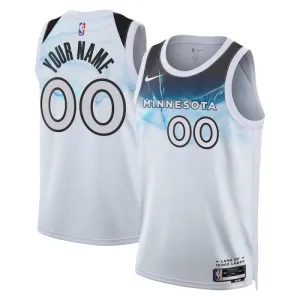 Maillot Homme Minnesota Timberwolves Personnalisé City Edition 2024-25 Blanc Swingman