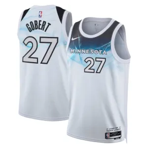 Maillot Homme Minnesota Timberwolves Rudy Gobert City Edition 2024-25 Blanc Swingman