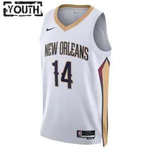Maillot Enfant New Orleans Pelicans Brandon Ingram 14 Association Edition Blanc Swingman