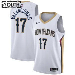 Maillot Enfant New Orleans Pelicans jonas valanciunas 17 Association Edition Blanc Swingman