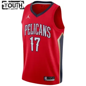 Maillot Enfant New Orleans Pelicans jonas valanciunas 17 Statement Edition Rouge Swingman