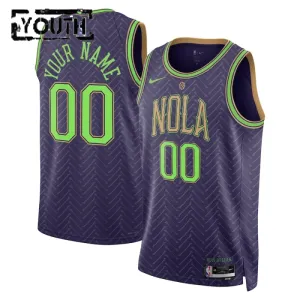 Maillot Enfant New Orleans Pelicans Personnalisé City Edition 2024-25 Violet Swingman