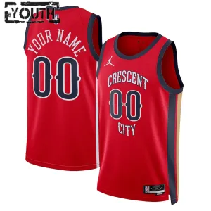Maillot Enfant New Orleans Pelicans Personnalisé Statement Edition 2023-24 Rouge Swingman