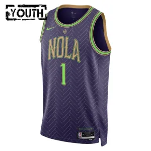 Maillot Enfant New Orleans Pelicans Zion Williamson City Edition 2024-25 Violet Swingman