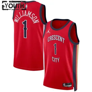 Maillot Enfant New Orleans Pelicans Zion Williamson Statement Edition 2023-24 Rouge Swingman