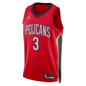 Maillot Homme New Orleans Pelicans CJ Mccollum 3 Statement Edition Rouge Swingman