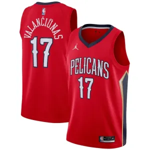 Maillot Homme New Orleans Pelicans jonas valanciunas 17 Statement Edition Rouge Swingman