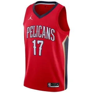 Maillot Homme New Orleans Pelicans jonas valanciunas 17 Statement Edition Rouge Swingman