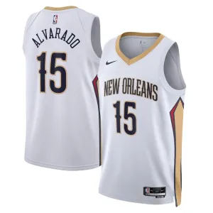Maillot Homme New Orleans Pelicans Jose Alvarado 15 Association Edition Blanc Swingman